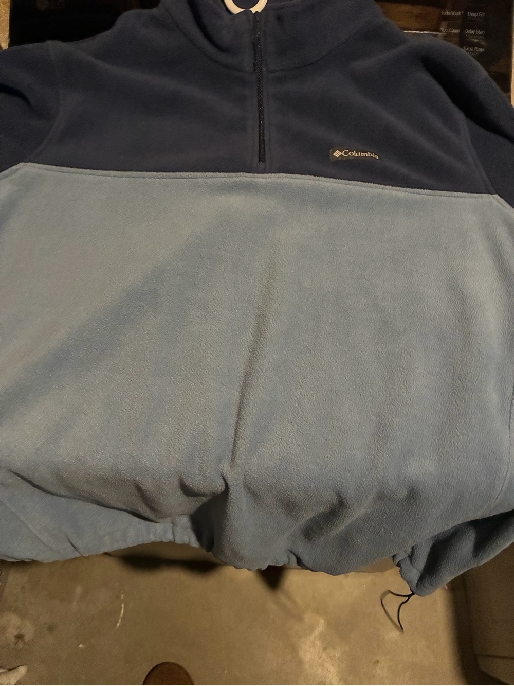 Columbia Men's Two-Tone Navy and Light Blue Half-Zip Fleece